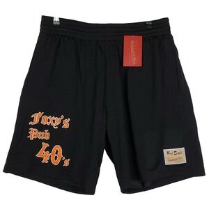 Fred Segal x Mitchell & Ness Large Jersey Shorts Foxy's Pub 40's Black NWT‎